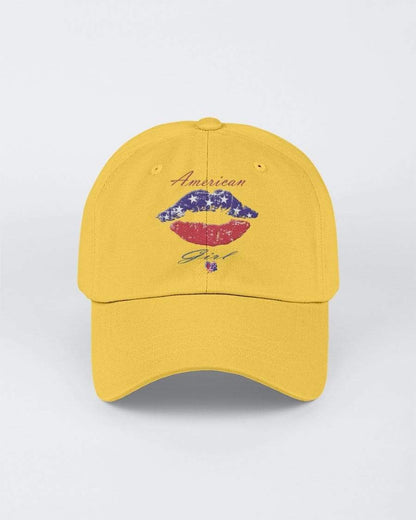 Hats Sunray Yellow / M Winey Bitches Co "American Girl" Embroidered 6 Panel Twill Unstructured Cap WineyBitchesCo