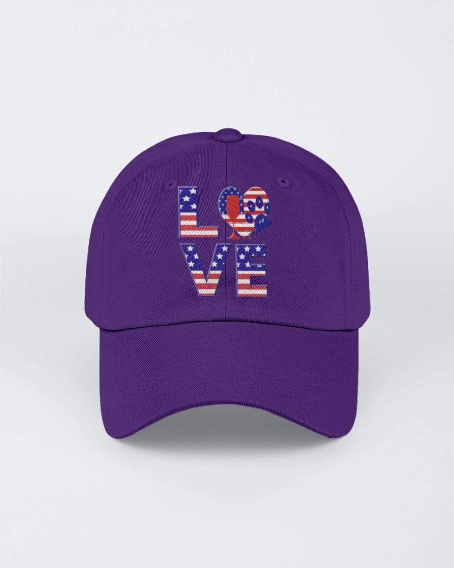 Hats Team Purple / M Winey Bitches Co "American Love Paw" Embroidered 6 Panel Twill Unstructured Cap WineyBitchesCo