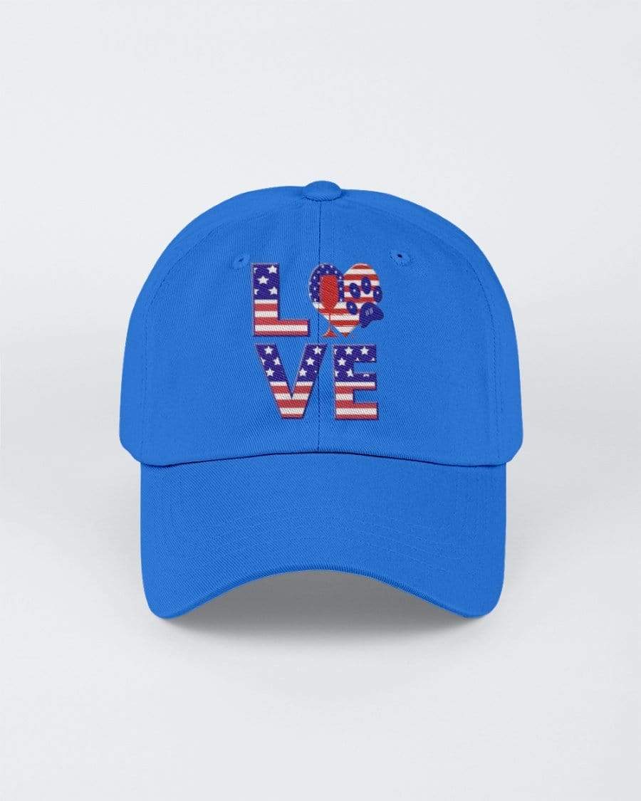 Hats True Royal / M Winey Bitches Co "American Love Paw" Embroidered 6 Panel Twill Unstructured Cap WineyBitchesCo