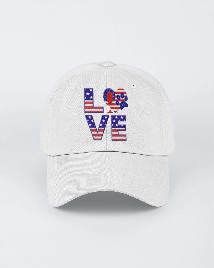 Hats White / M Winey Bitches Co "American Love Paw" Embroidered 6 Panel Twill Unstructured Cap WineyBitchesCo