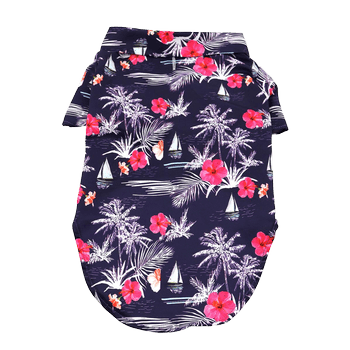 Doggie Hawaiian Camp Shirt - Moonlight Sails - Winey Bitches - Wine- Women- K9's