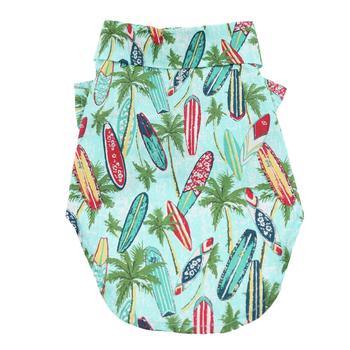 Doggie Hawaiian Camp Shirt - Surfboards and Palms - Winey Bitches - Wine- Women- K9's