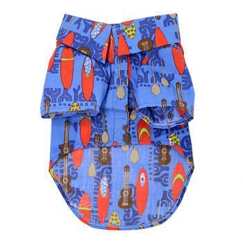 Doggie Hawaiian Camp Shirt - Ukuleles and Surfboards - Winey Bitches - Wine- Women- K9's