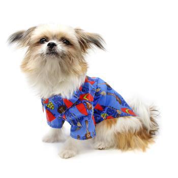 Doggie Hawaiian Camp Shirt - Ukuleles and Surfboards - Winey Bitches - Wine- Women- K9's