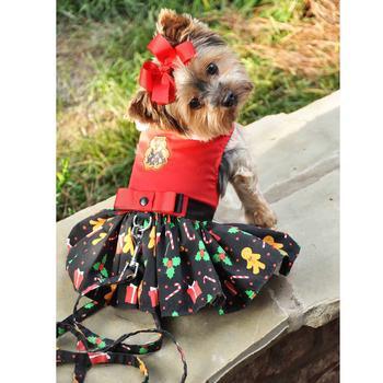 Holiday Dog Harness Dress - Gingerbread - Winey Bitches - Wine- Women- K9's