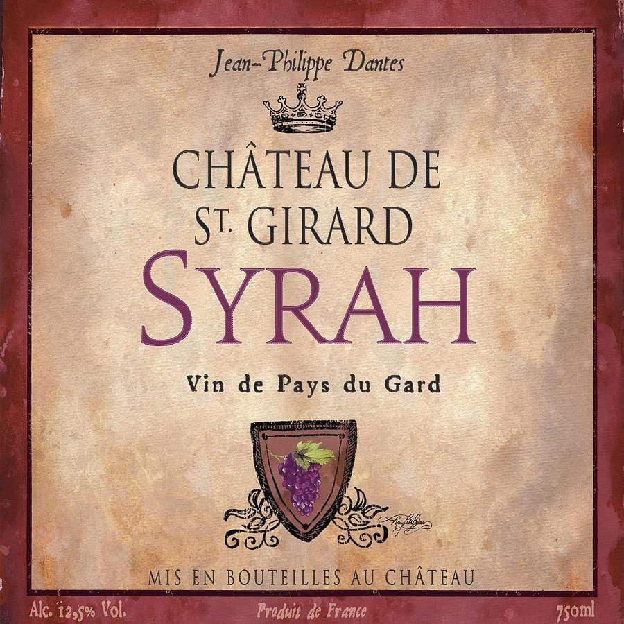 Home Decor WineyBitches.co Still Life Wine Label Square Vii Throw Pillow WineyBitchesCo