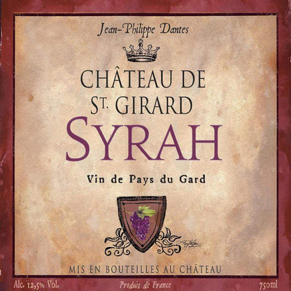 Home Decor WineyBitches.co Still Life Wine Label Square Vii Throw Pillow WineyBitchesCo