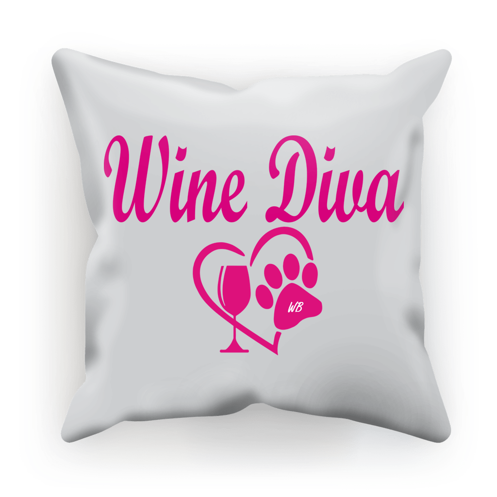 Homeware 17.7"x17.7" / Satin WineyBitches.co Wine Diva Collection ﻿Sublimation Cushion Cover WineyBitchesCo