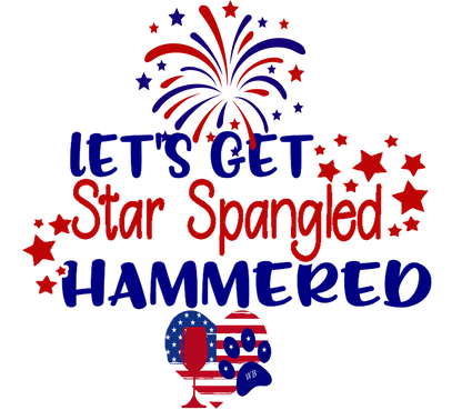 Let’s Get Star Spangled Hammered – Bling Glitter Glass Wine Glasses (4th of July Collection)