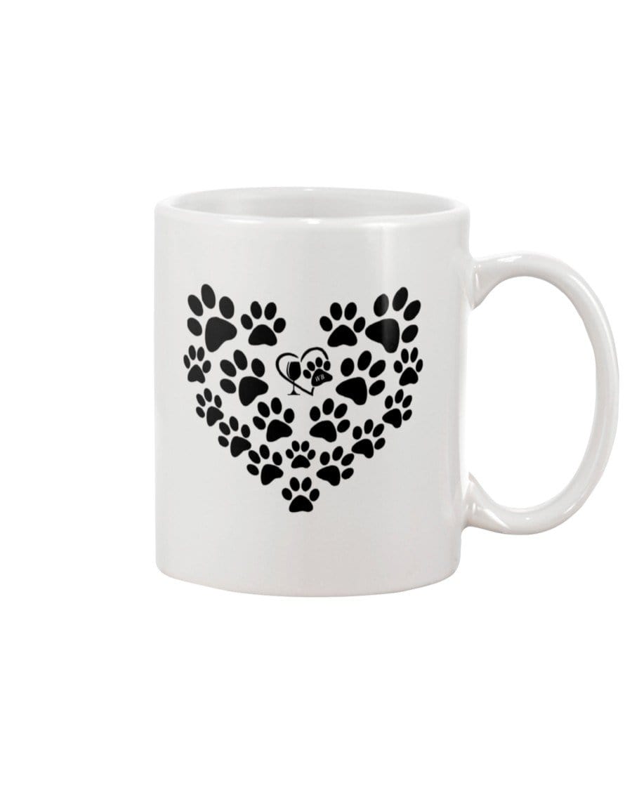 Mugs White / 15Oz Winey Bitches Co Heart Paws (Black) 15oz Mug WineyBitchesCo