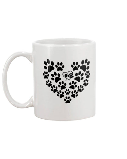 Mugs White / 15Oz Winey Bitches Co Heart Paws (Black) 15oz Mug WineyBitchesCo