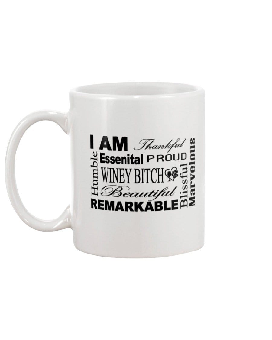 Mugs White / 15Oz Winey Bitches Co "I Am Proud" Black Lettering- 15oz White Mug WineyBitchesCo