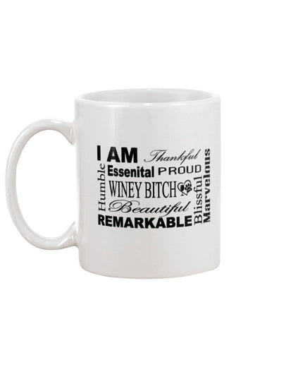 Mugs White / 15Oz Winey Bitches Co "I Am Proud" Black Lettering- 15oz White Mug WineyBitchesCo