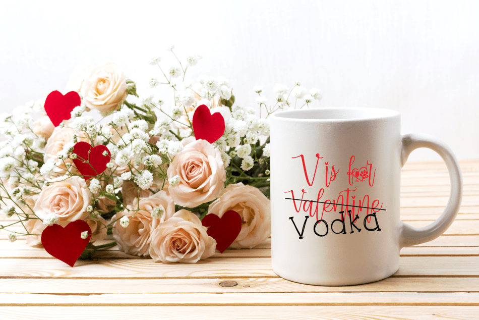 Mugs White / 15Oz Winey Bitches Co "V is for Vodka" 15oz Ceramic Mug WineyBitchesCo