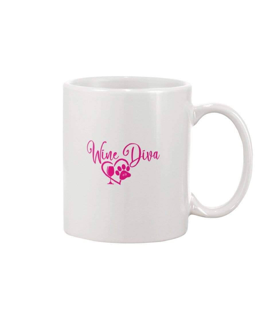 Mugs White / 15OZ Winey Bitches Co "Wine Diva 2" 15oz Mug Wht WineyBitchesCo