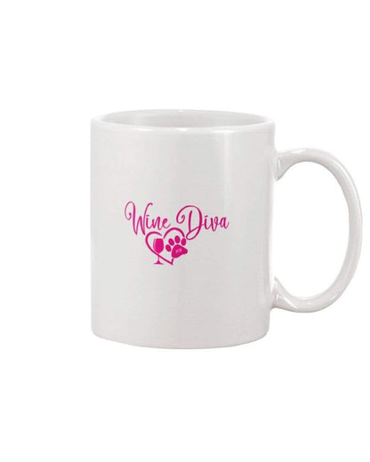 Mugs White / 15OZ Winey Bitches Co "Wine Diva 2" 15oz Mug Wht WineyBitchesCo