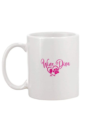 Mugs White / 15OZ Winey Bitches Co "Wine Diva 2" 15oz Mug Wht WineyBitchesCo