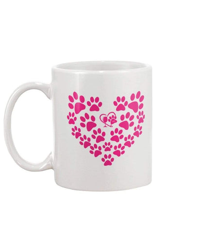 Mugs Winey Bitches Co Heart Paws (Pink) 15oz Mug WineyBitchesCo