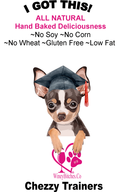 Pet Accessories 1/2 lb Cheezie Trainers Winey Bitches Co Glass Treat Jar-with "My Bitches Biscuits" WineyBitchesCo