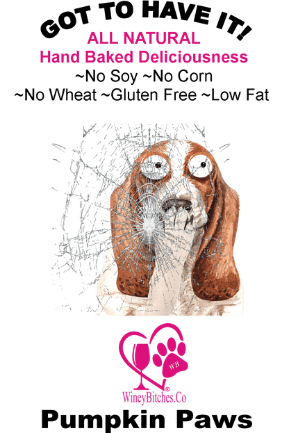 Pet Accessories 1/2 lb Pumpkin Paws Winey Bitches Co Glass Treat Jar-with "My Bitches Biscuits" WineyBitchesCo