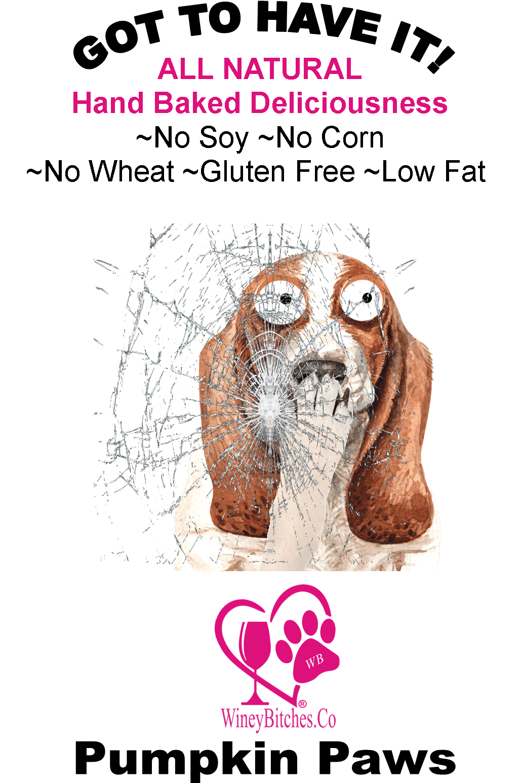 Pet Accessories 1/2 lb Pumpkin Paws Winey Bitches Co Medium Glass Treat Jar with "My Bitches Biscuits" WineyBitchesCo