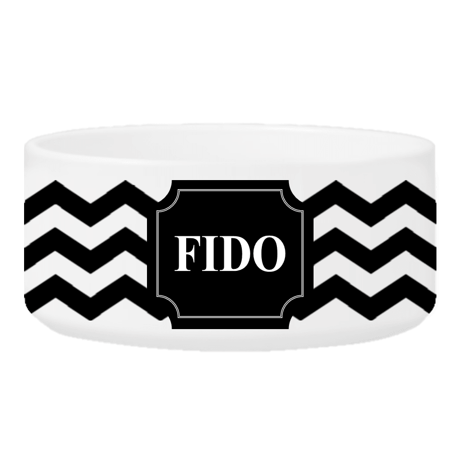 Personalized Small Dog Bowl - Cheerful Chevron - Winey Bitches - Wine- Women- K9's
