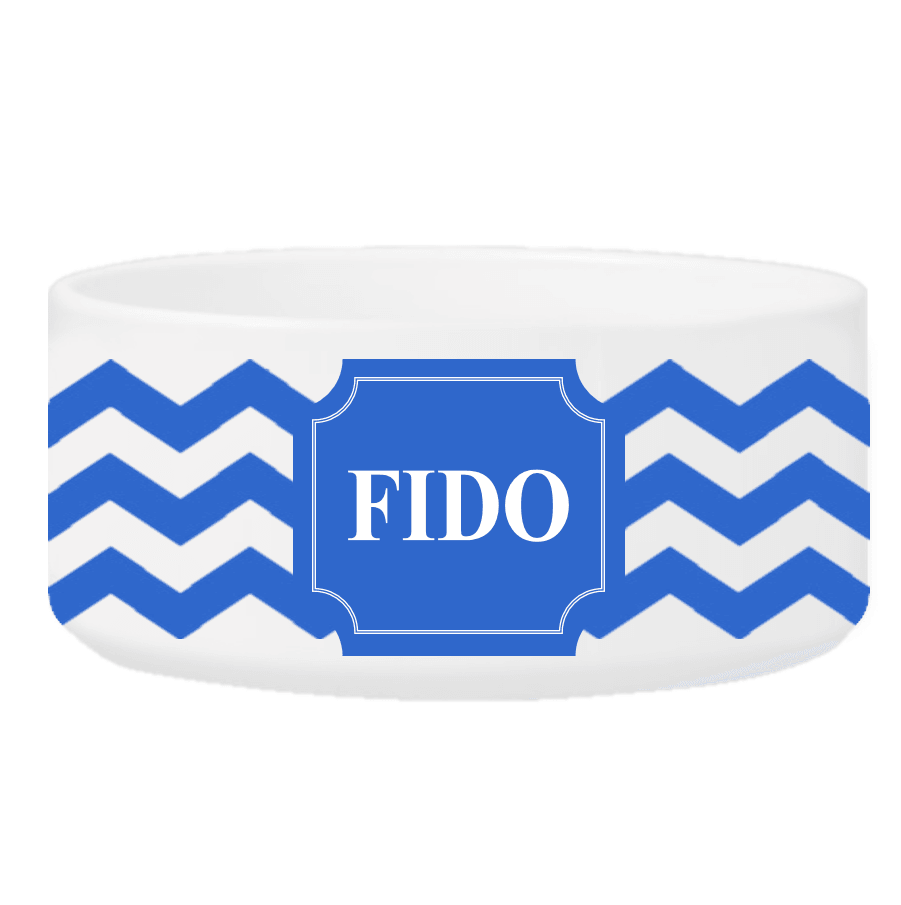 Personalized Small Dog Bowl - Cheerful Chevron - Winey Bitches - Wine- Women- K9's