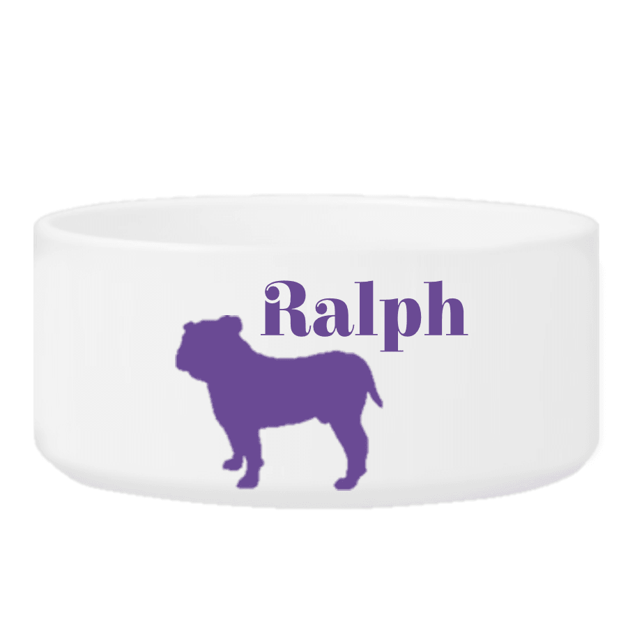 Personalized Man's Best Friend Silhouette Large Dog Bowl - Winey Bitches - Wine- Women- K9's