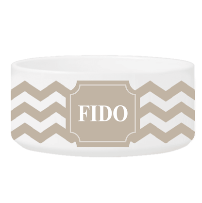Personalized Small Dog Bowl - Cheerful Chevron - Winey Bitches - Wine- Women- K9's