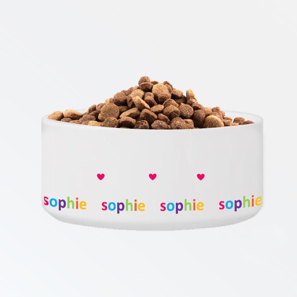 Personalized Classic Large Dog Bowl - Hearts - Winey Bitches - Wine- Women- K9's