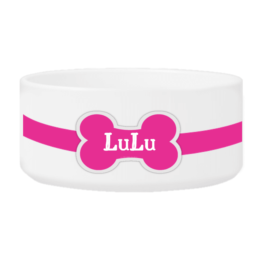 Personalized Large Dog Bowl - Colorful Bones - Winey Bitches - Wine- Women- K9's