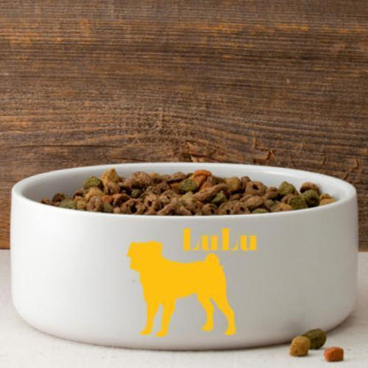 Personalized Man's Best Friend Silhouette Large Dog Bowl - Winey Bitches - Wine- Women- K9's