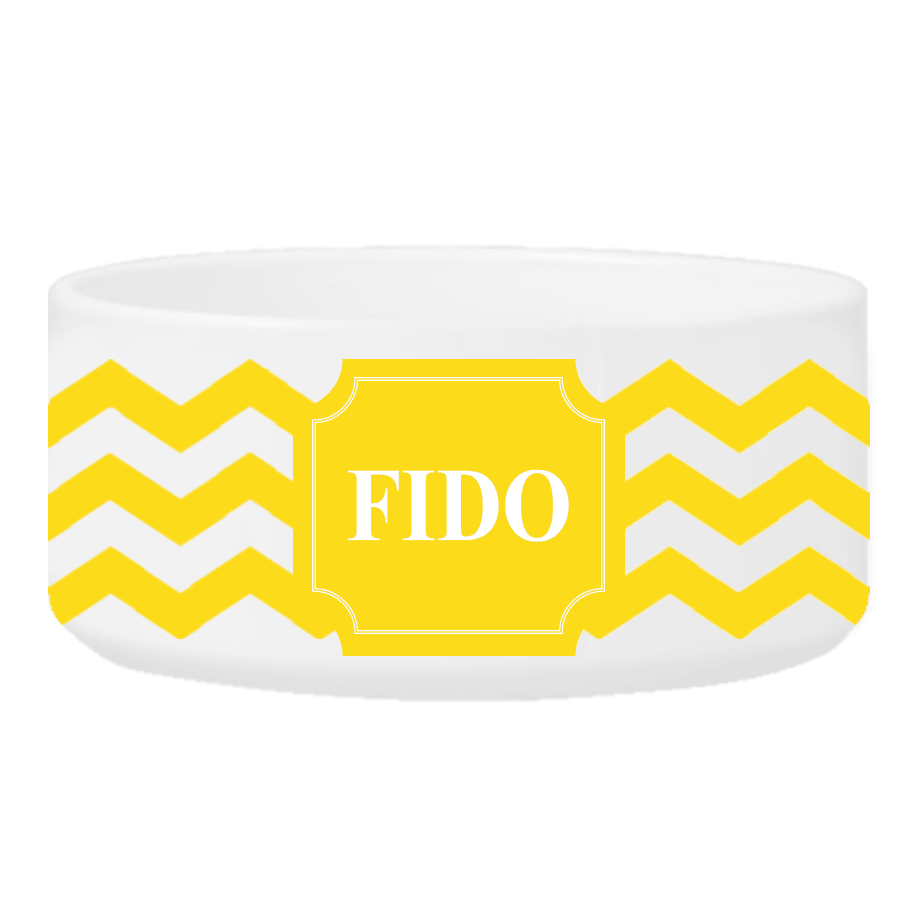 Personalized Small Dog Bowl - Cheerful Chevron - Winey Bitches - Wine- Women- K9's