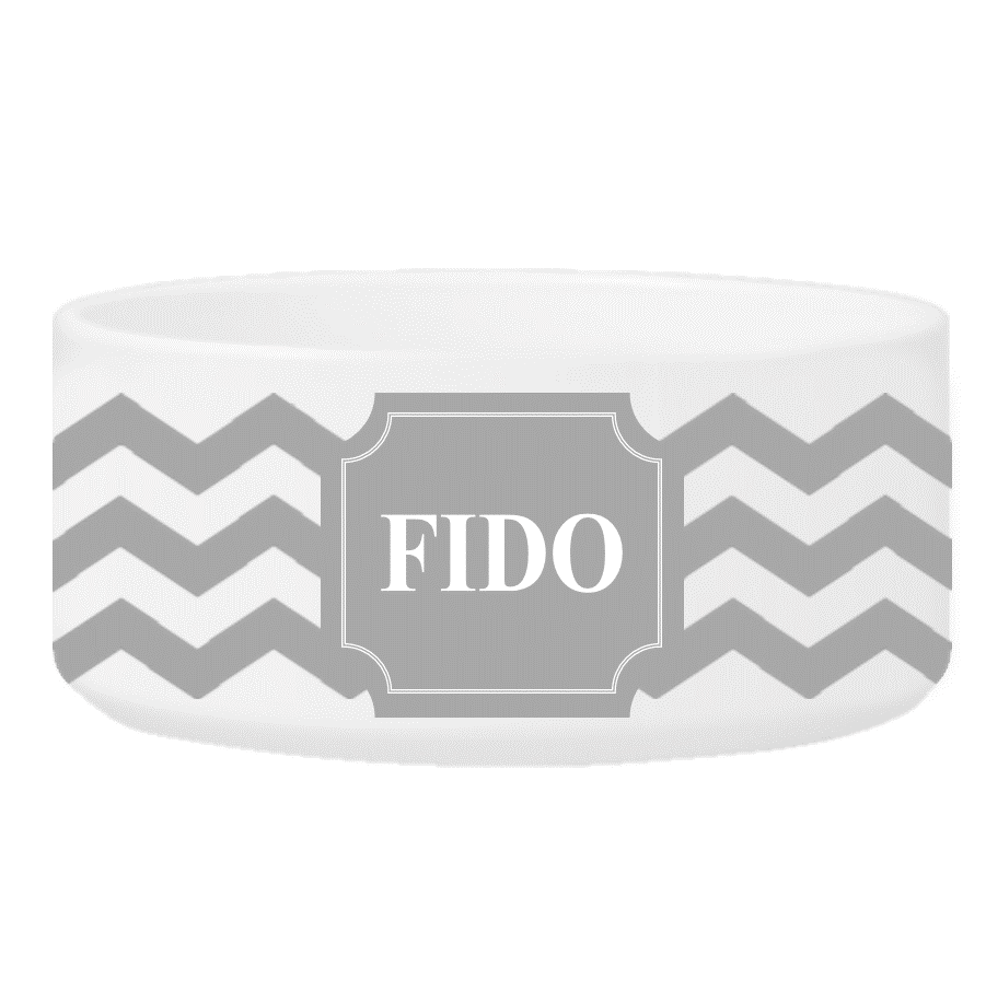 Personalized Large Dog Bowl - Cheerful Chevron - Winey Bitches - Wine- Women- K9's