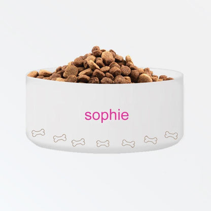 Personalized Classic Large Dog Bowl - Bones - Winey Bitches - Wine- Women- K9's