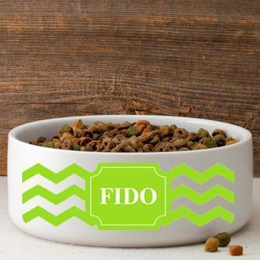Personalized Large Dog Bowl - Cheerful Chevron - Winey Bitches - Wine- Women- K9's