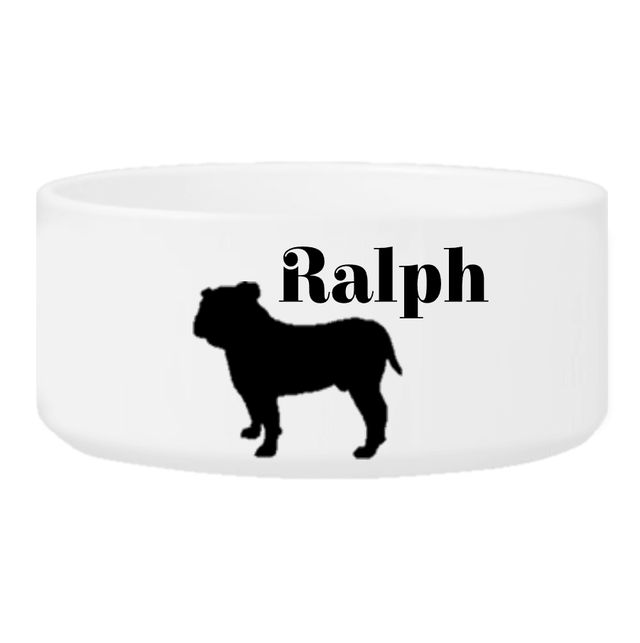 Personalized Man's Best Friend Silhouette Large Dog Bowl - Winey Bitches - Wine- Women- K9's
