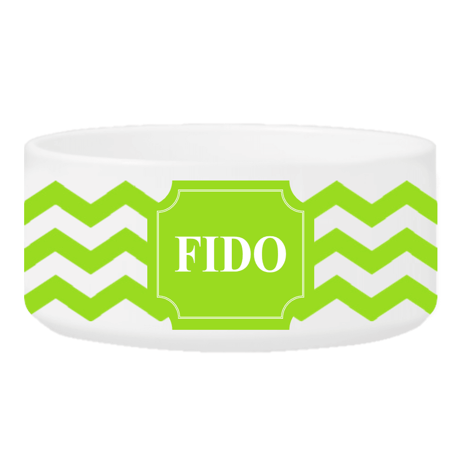 Personalized Small Dog Bowl - Cheerful Chevron - Winey Bitches - Wine- Women- K9's