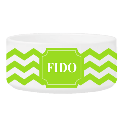 Personalized Small Dog Bowl - Cheerful Chevron - Winey Bitches - Wine- Women- K9's