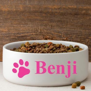 Personalized Large Dog Bowl - Happy Paws - Winey Bitches - Wine- Women- K9's