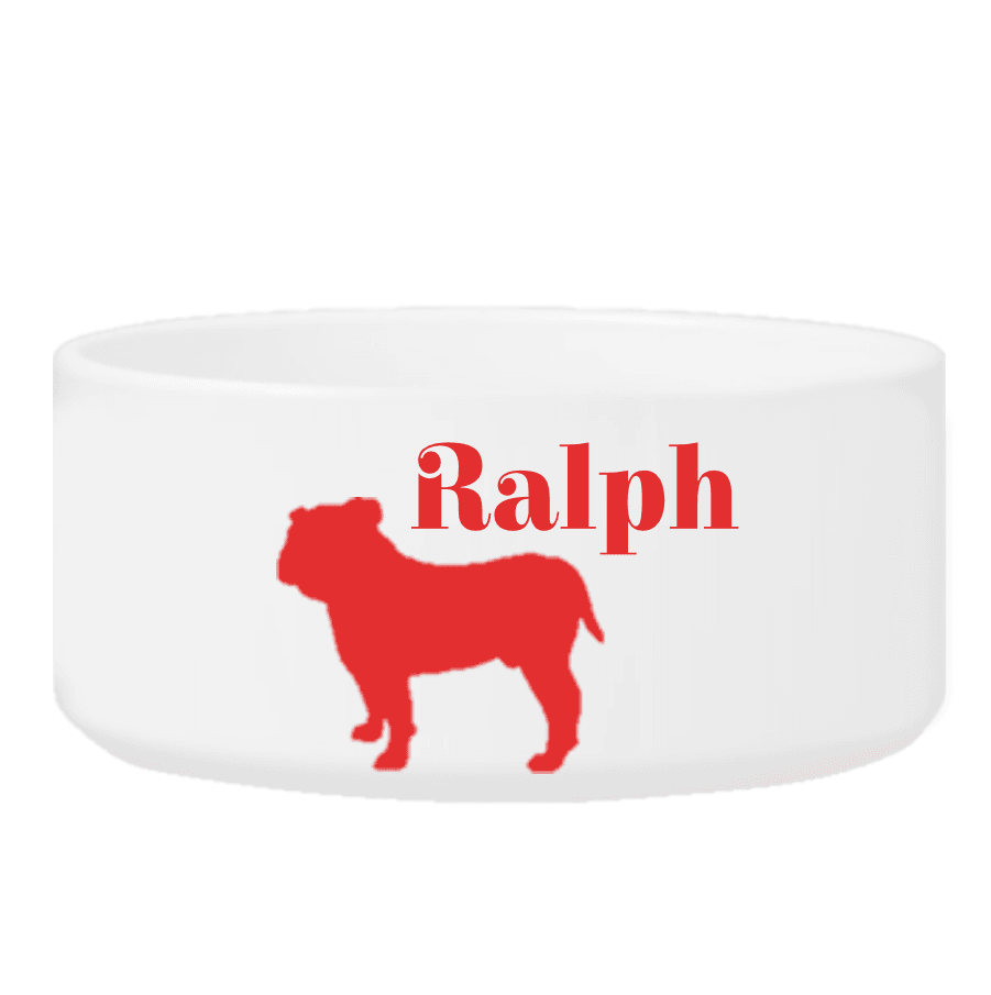 Personalized Man's Best Friend Silhouette Large Dog Bowl - Winey Bitches - Wine- Women- K9's