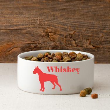 Personalized Man's Best Friend Silhouette Small Dog Bowl - Winey Bitches - Wine- Women- K9's