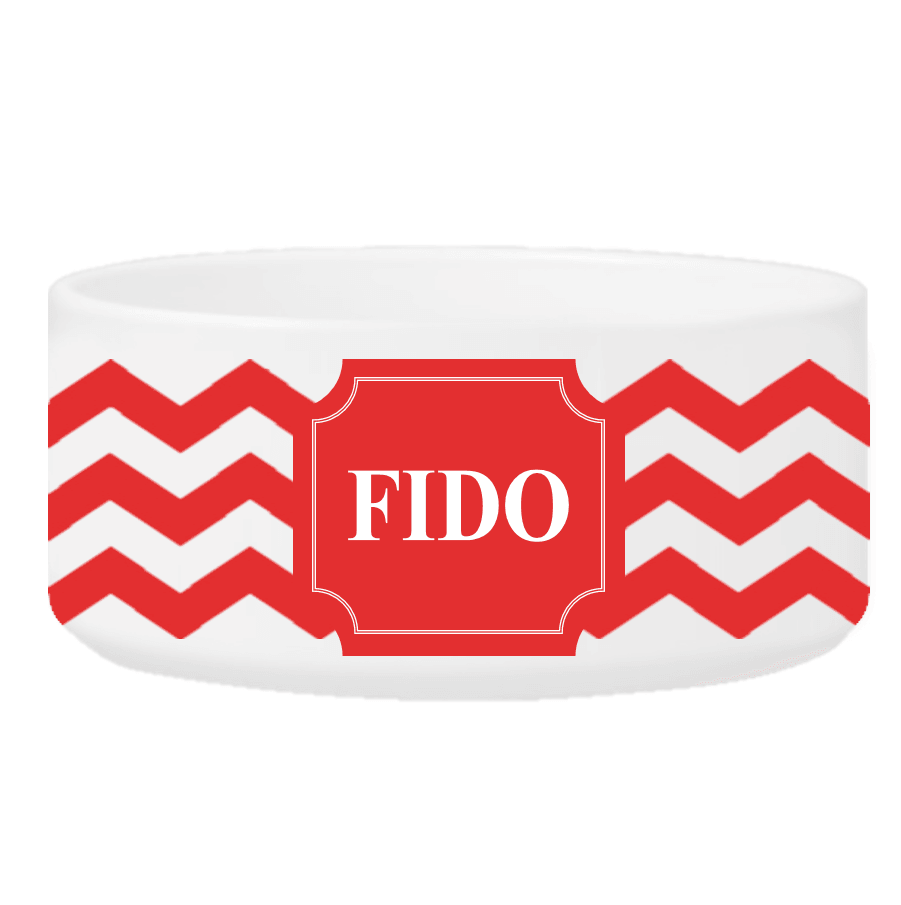 Personalized Small Dog Bowl - Cheerful Chevron - Winey Bitches - Wine- Women- K9's