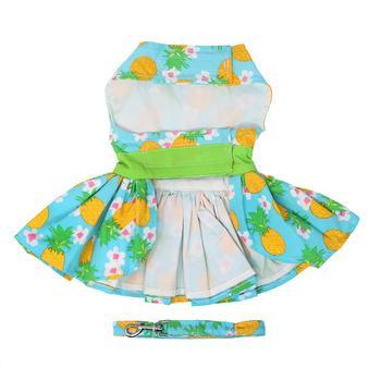 Pineapple Luau Dog Harness Dress with Matching Leash - Winey Bitches - Wine- Women- K9's