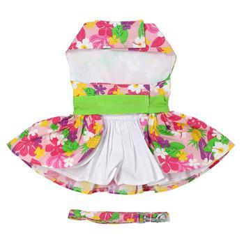 Pink Hawaiian Floral Dog Harness Dress with Matching Leash - Winey Bitches - Wine- Women- K9's
