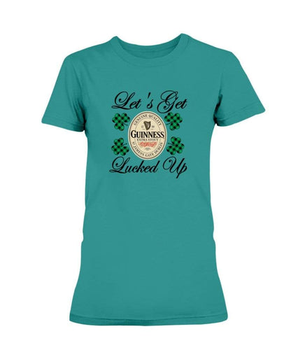 Shirts Antique Jade Dome / S Winey Bitches Co "Let's Get Lucked Up" Guinness Ladies Missy T-Shirt WineyBitchesCo