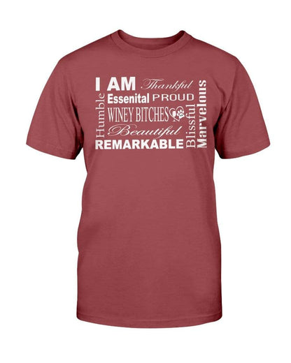 Shirts Antque Cherry Red / S Winey Bitches Co "I Am Essential" White Letters-Ultra Cotton T-Shirt WineyBitchesCo