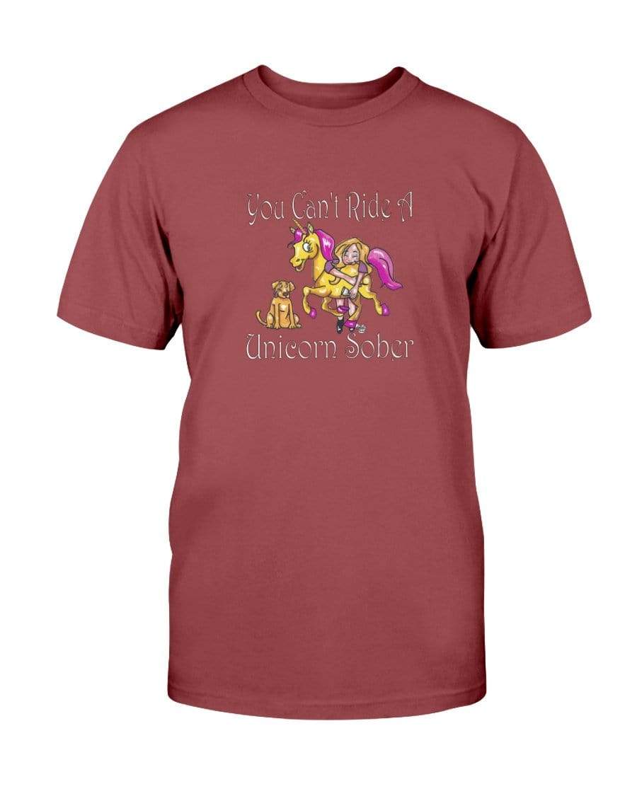 Shirts Antque Cherry Red / S Winey Bitches Co "You Can't Ride A Unicorn Sober" Ultra Cotton T-Shirt WineyBitchesCo