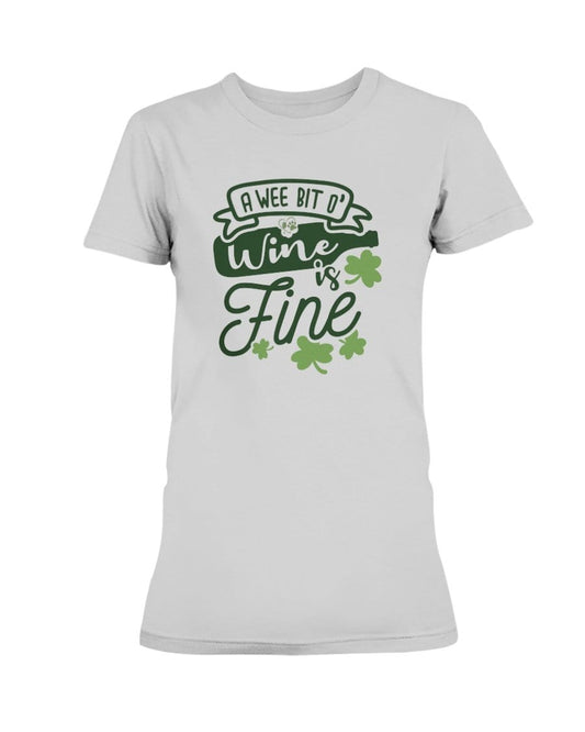Shirts Ash Grey / S Winey Bitches Co "A Wee Bit O' Wine Is Fine" Ladies Missy T-Shirt WineyBitchesCo
