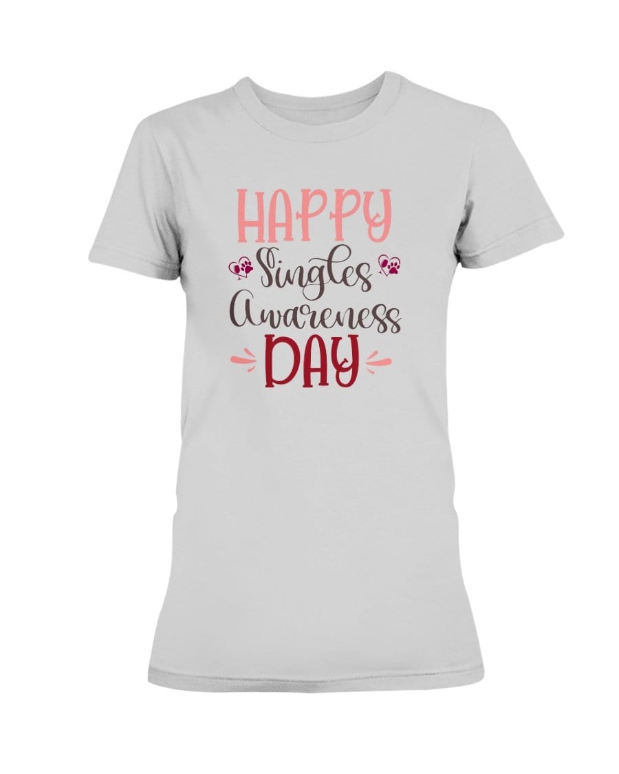 Shirts Ash Grey / S Winey Bitches Co "Happy Single Awareness Day" Ladies Missy T-Shirt WineyBitchesCo